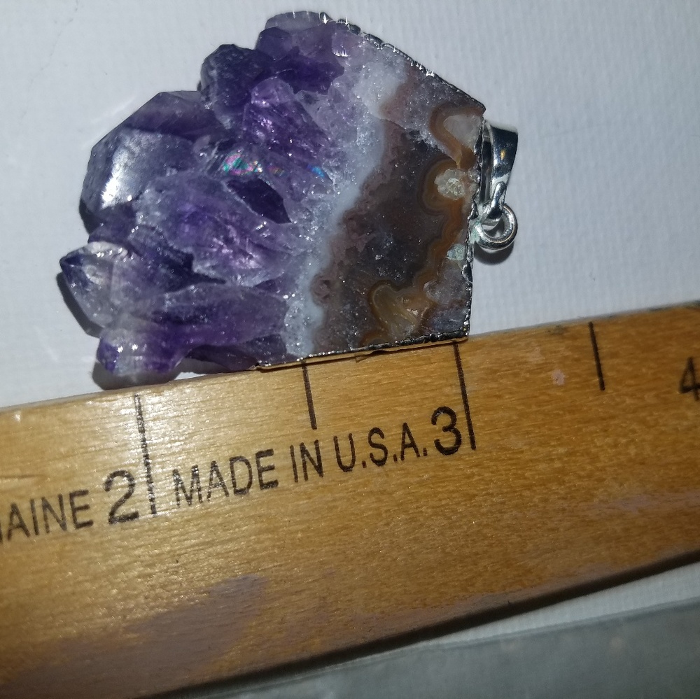 Genuine amethyst necklace .925 silver